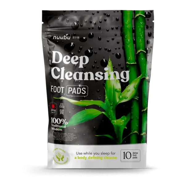 Nuubu™ Japanese Herbal Detox Foot Patches — Black — Natural Ingredients — Traditional Asian Sweat Detox Wisdom — Bamboo Vinegar Dokudami Tourmaline