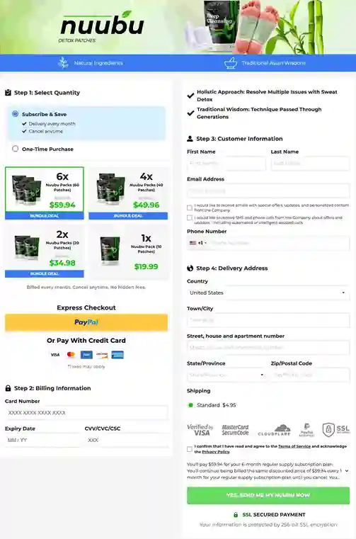 Nuubu Order Page — 60% Off — Japanese Herbal Detox Patches
